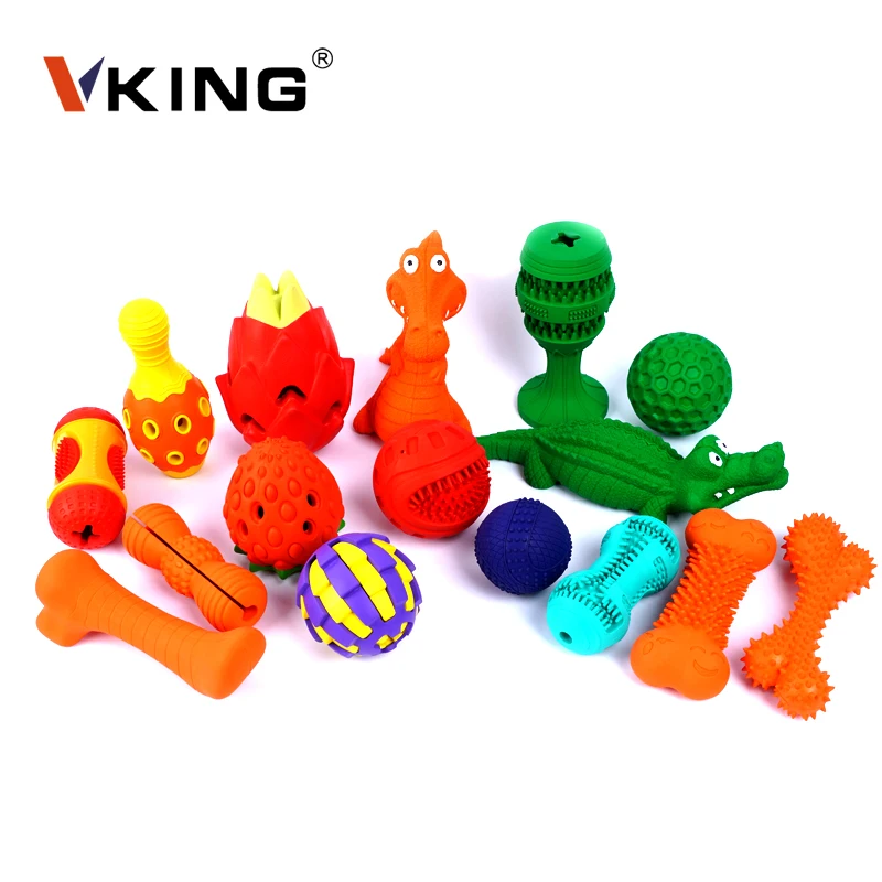 Vking Manufacturers Durable Soft Natural Rubber Squeaky Dumbbell Bubble Bone Pet Chew Dog Toy