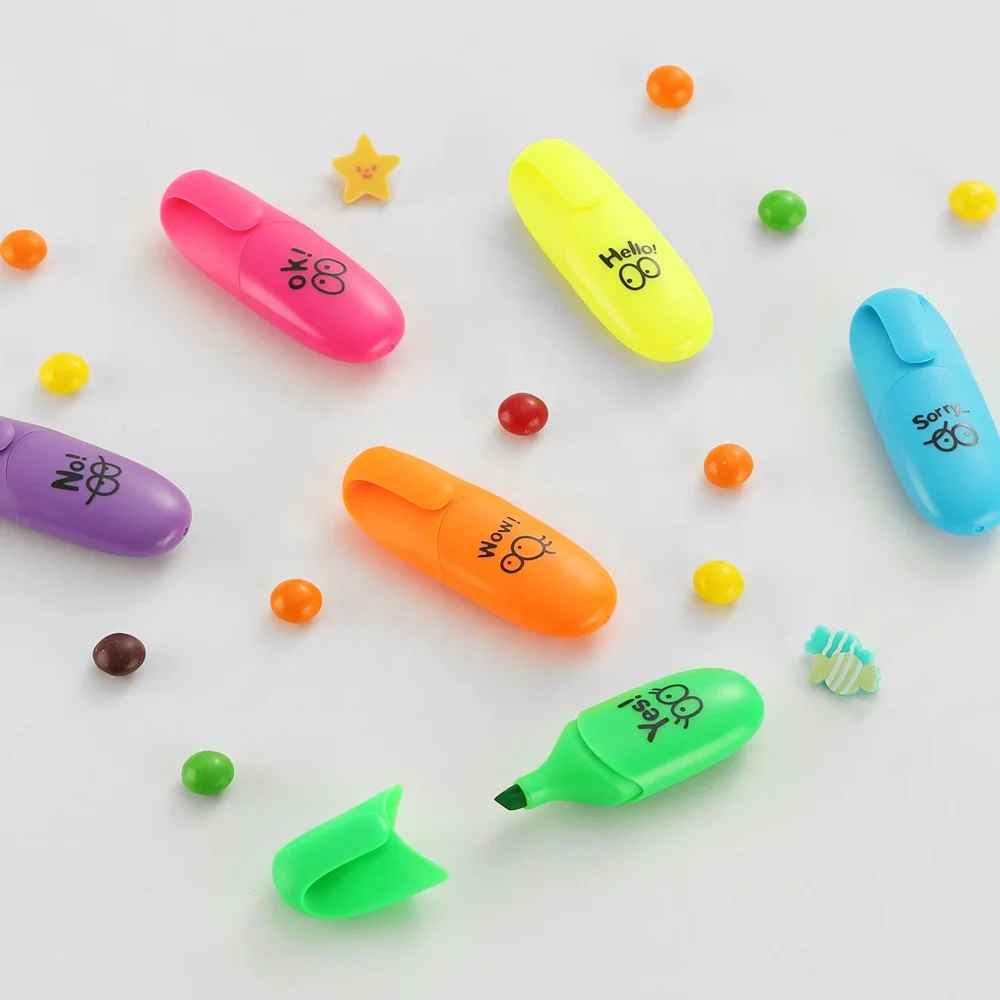 Mini Neon Highlighters: Pocket-Sized Brilliance, 6 Vibrant Colors, Perfect for School, Office, and Home