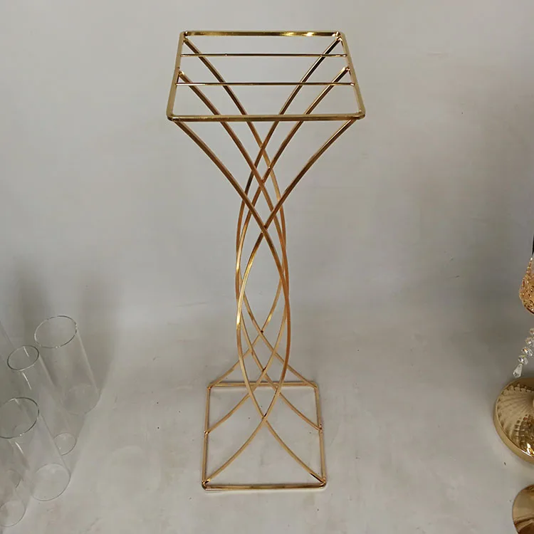 Whole elegant wedding high acrylic flower stand lead flower stand table gold balcony flower decor
