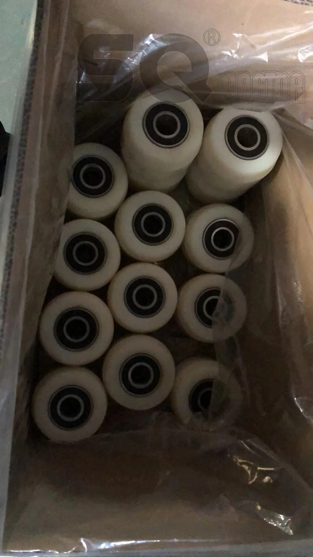 Aluminum Core Double Dall Bearing White Nylon Castor Wheel Loading 500kg Forklift Roller Casters Wheels