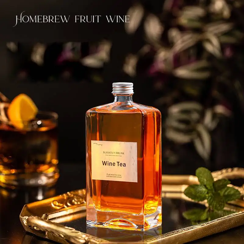 Bartop Clear Liquor Bottle 250ml 3750ml 500ml Brandy Rum Tequila Spirit Gin Vodka Empty Thickness Whiskey Glass Bottles With Cap