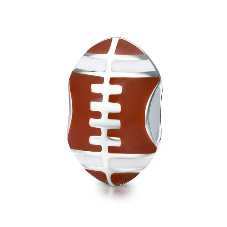 Sport Charms Collection 925 Sterling Silver Round Ball Beads Baseball Volleyball Football Badminton Charm Jewelry