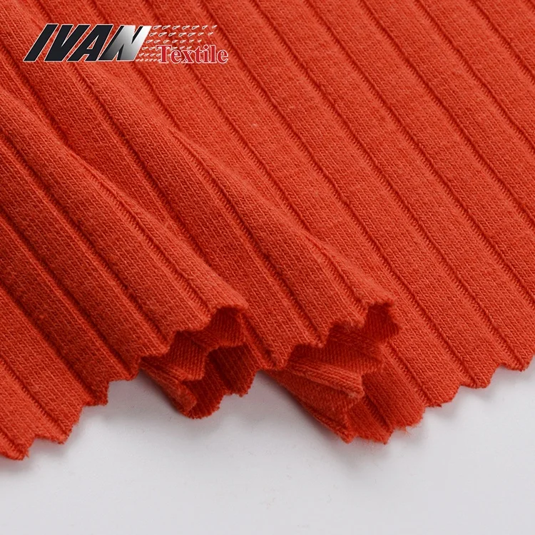 High stretch 32S 7x3 CVC spandex polyester cotton rib knit jersey fabric for garment