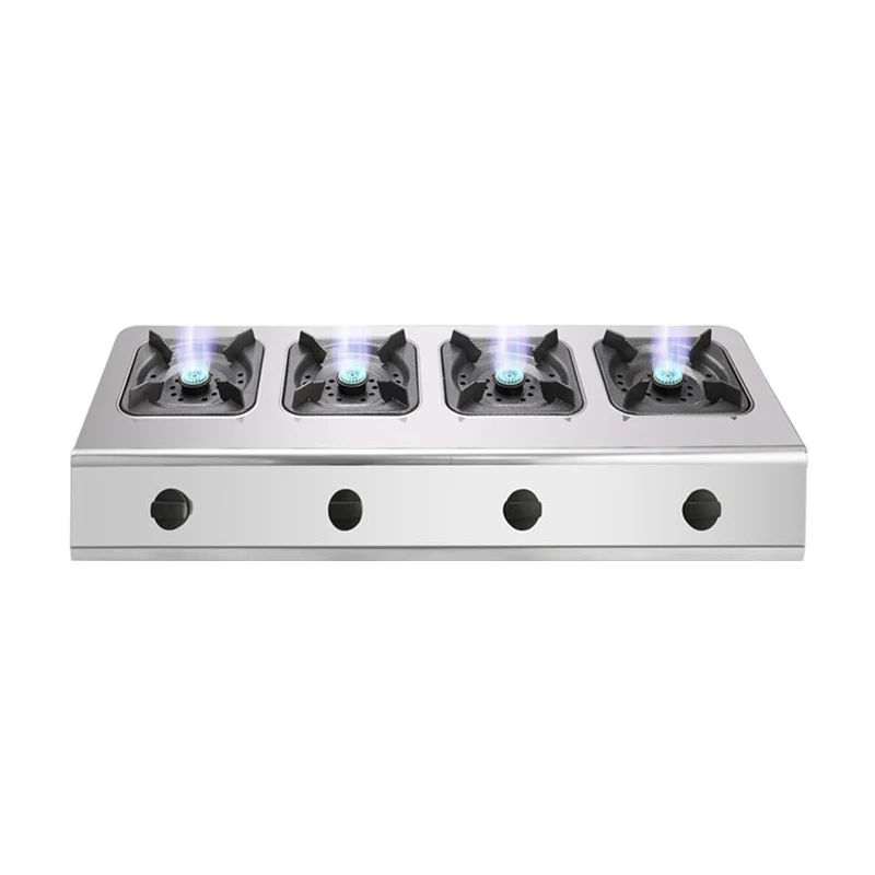 Commercial Outdoor 4 Burners Stoves Gas Cooktop Stainless Steel Free Standing Gas Stove For Restaurant