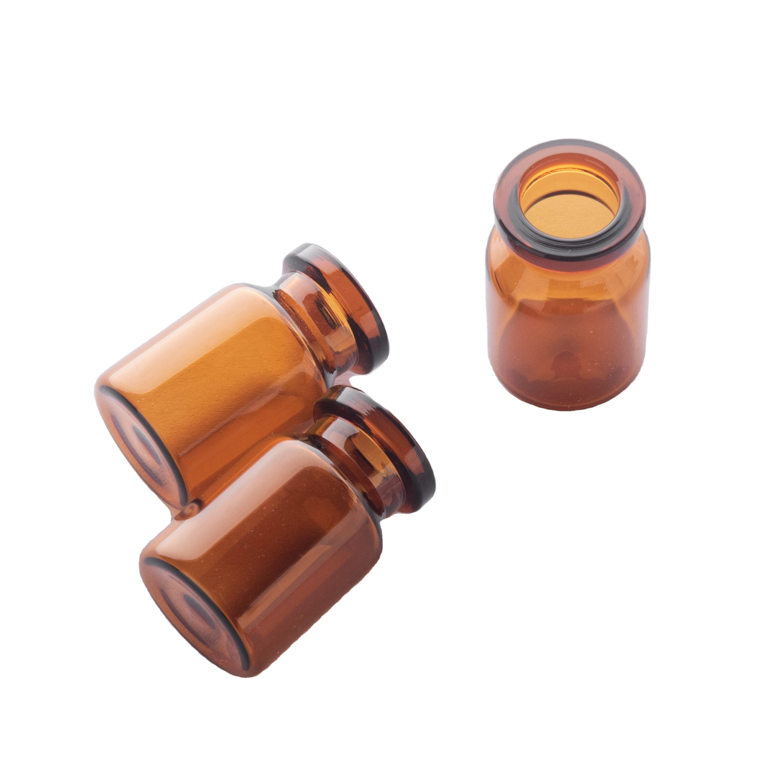 Customized Medical Round 10 ml Amber Neutral Boron Glass Injection Vials
