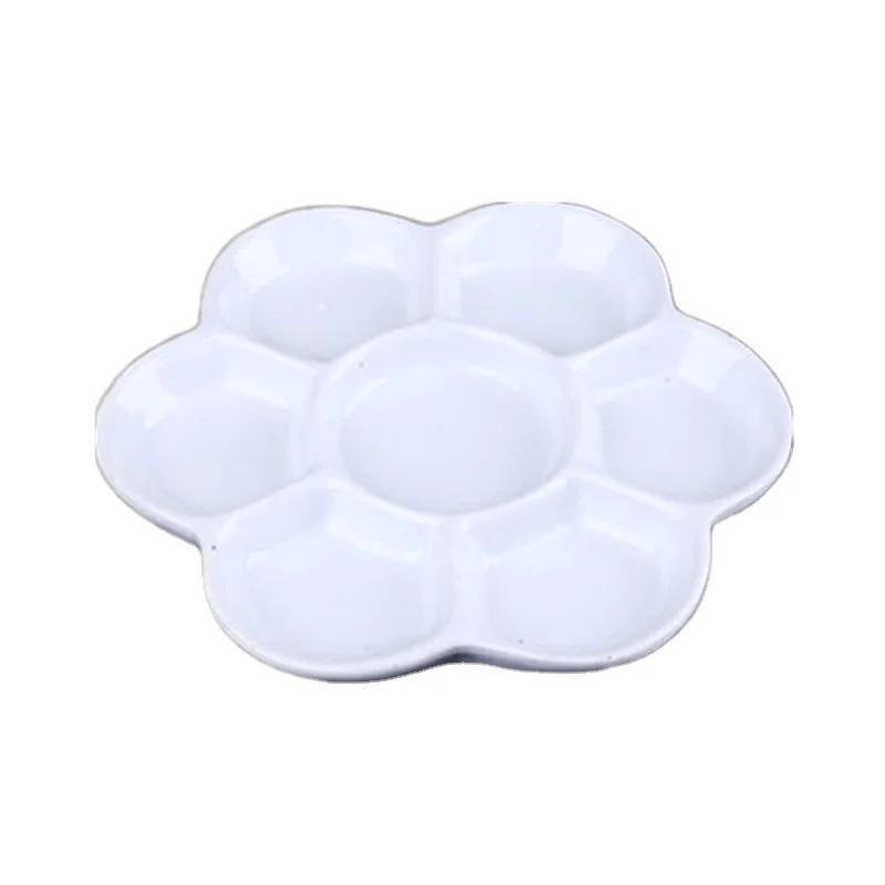 Multifunctional ceramic-like thickened watercolor painting plum blossom palette gouache Chinese painting pigment palette