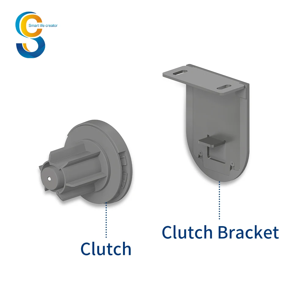 38mm Geared 32 Mm Grey Manual Tube Plastic 32mm Blind Roller Shade Clutch With Metal Brackets