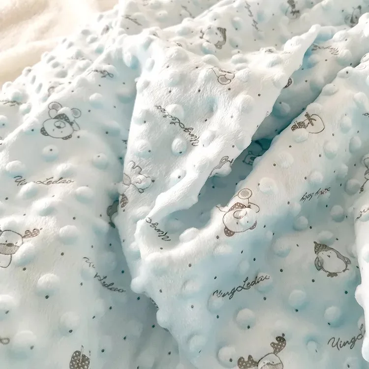 Wholesale Upholstrry fabric  Print Bean 100% Polyester Fabric Flannel Blanket Child Cover Upholstery Fabric