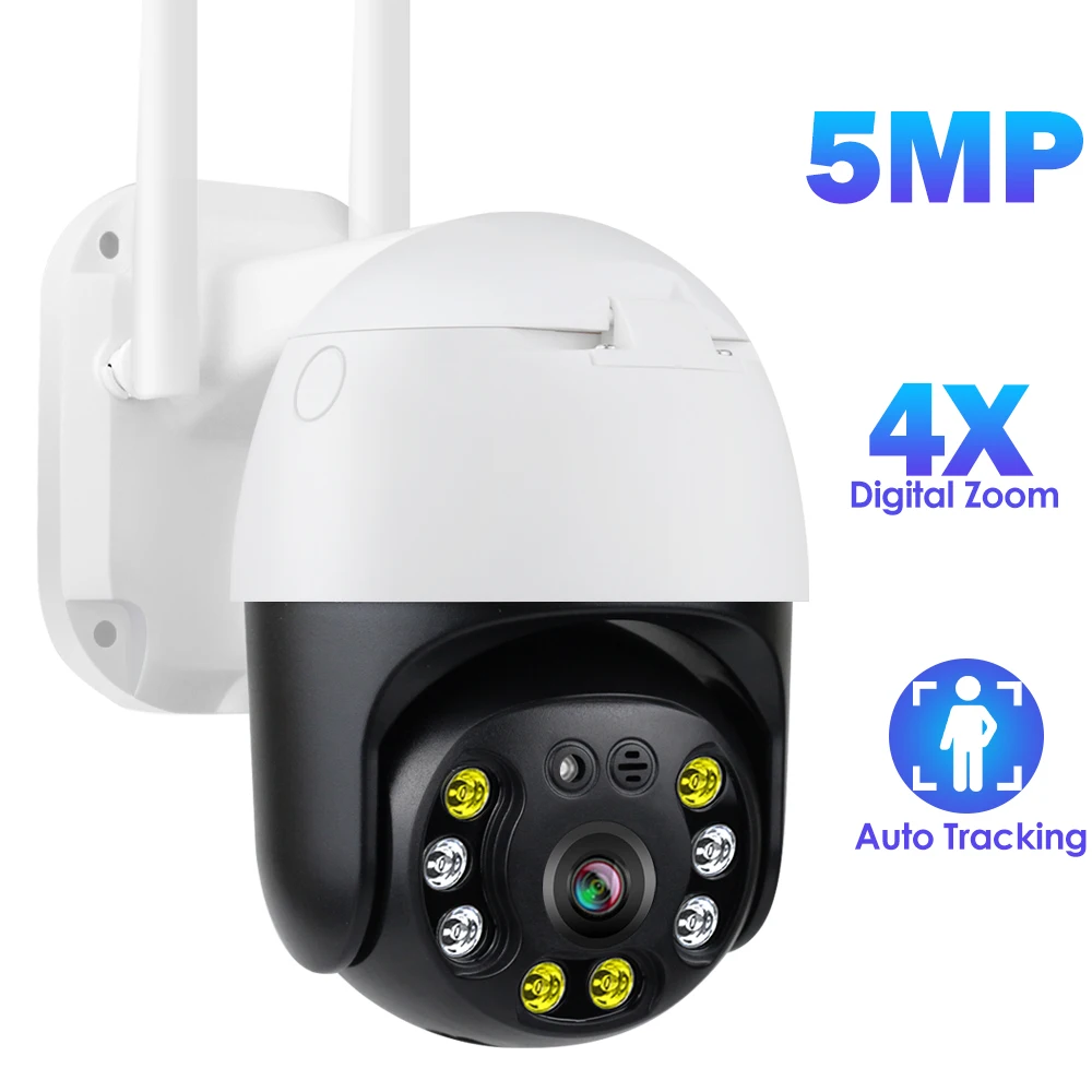  Full Color HD 5.0MP Icsee ночное видение наружная Водонепроницаемая камера видеонаблюдения PTZ