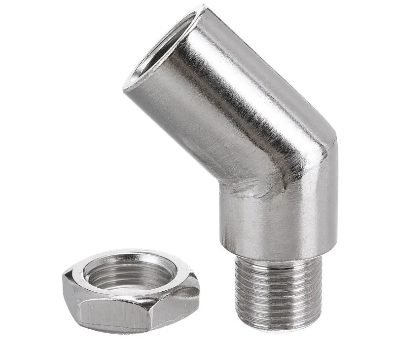 cnc turning auto adapter Automobile modification exhaust pipe oxygen sensor connector 45 degree /135 degree extension connector