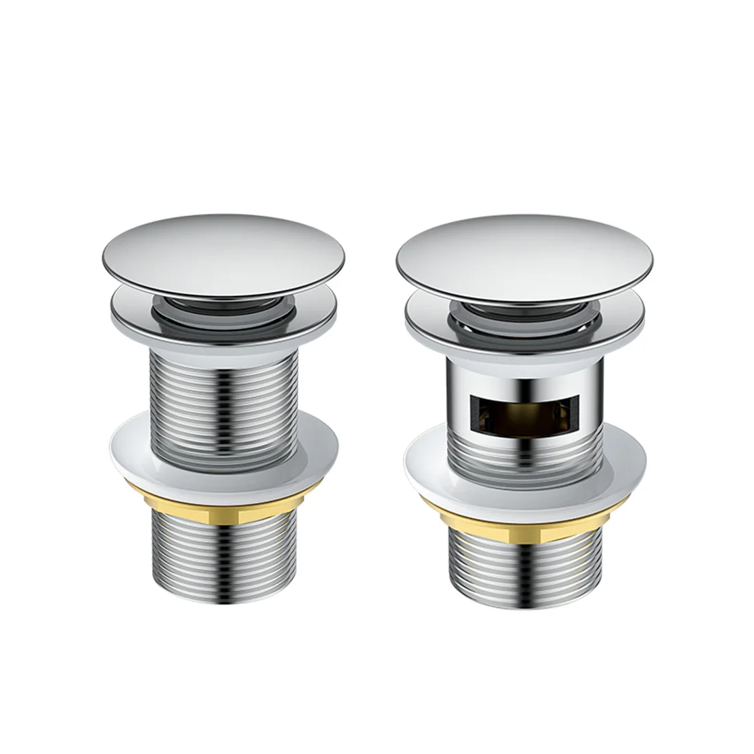 Sink Drain Universal Bathroom Sink Stopper  Plug With Basket Anti Clogging Pop Up  Without Overflow Drain