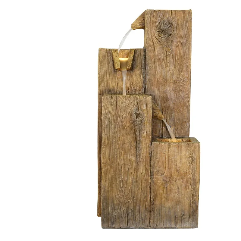 4 Tier Cascading Basins Tabletop Water Fountain with LED Light