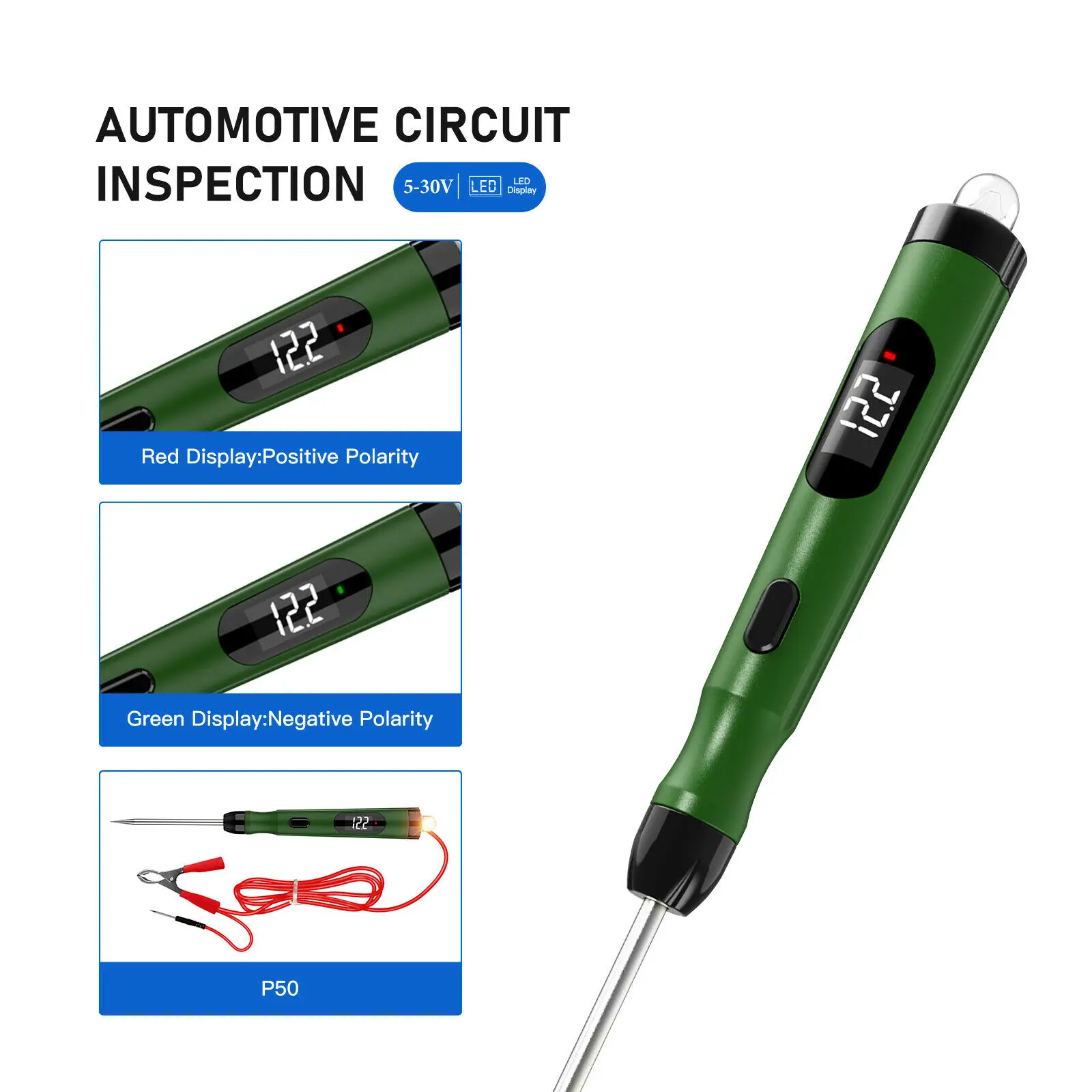 5-30V Universal LCD Digital Car Circuit Tester Power Probe Automotive Diagnostic Tool  Electrical Light Fuse Voltage Test Pen