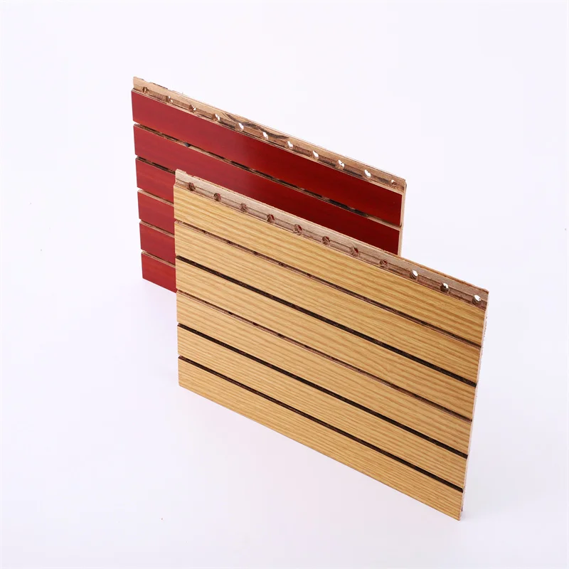 MDF Base Wood Veneer Functional Material Acoustic Panel for Sound Absorbing
