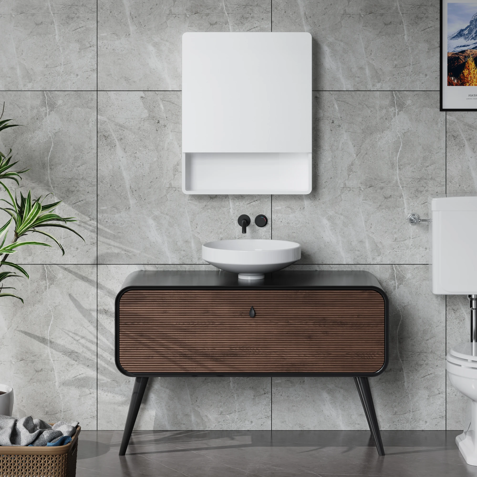 New ceramic basin bathroom vanity floor standing bathroom cabinet