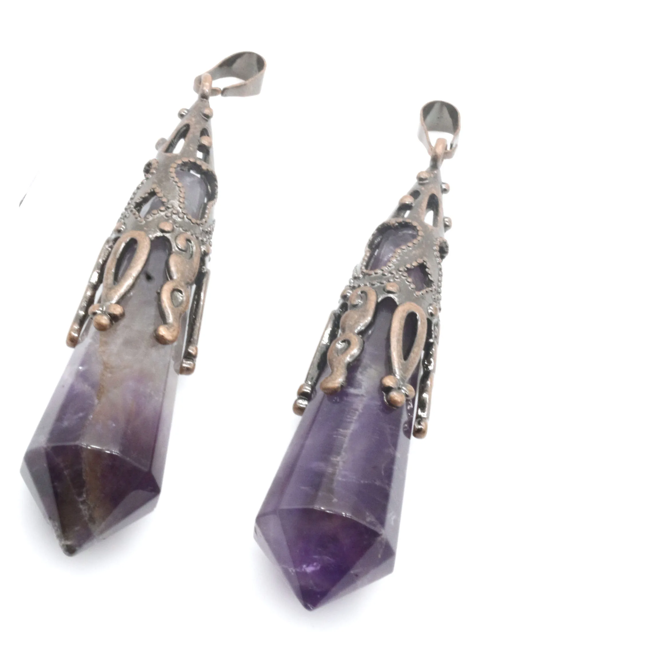 Wholesale Fashion jewelry stone charms Natural stone Pendulum Pendants Tiger Eye Stone Pendants  Charms for Jewelry making