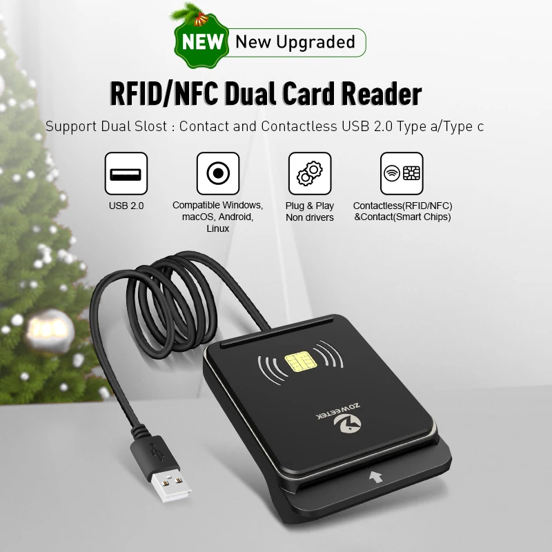 Manufacturer 2023 New Upgrades Smart Card Reader EMV Chip Card Reader For RFID/NFC Credit Card Reader