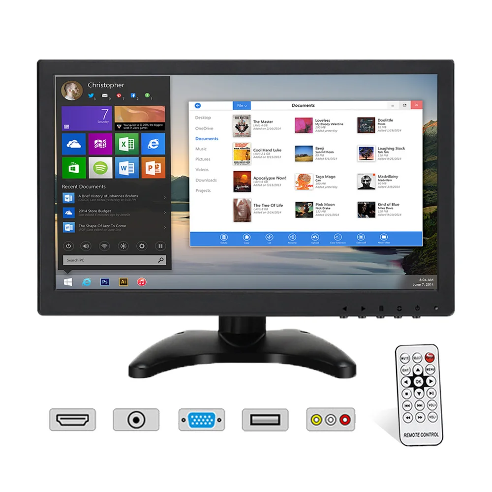 13.3 Inch HD LCD Color Monitor For Car Rear View Cameras New Desktop Speaker Reverse Aid LED Display Alarm Backup Car Rear View