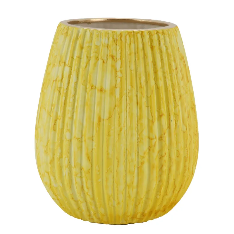 Wholesale banana light yellow unique design flower pot for home outdoor decoration high quality