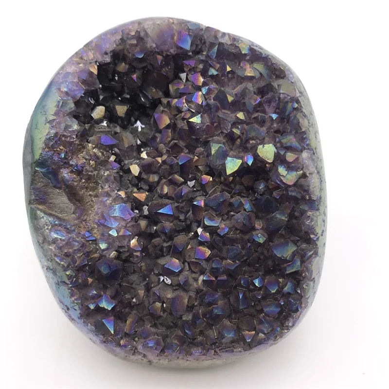 Wholesale High Quality electroplating Natural Crystal Amethyst Geode Aura Amethyst Geode for decoration