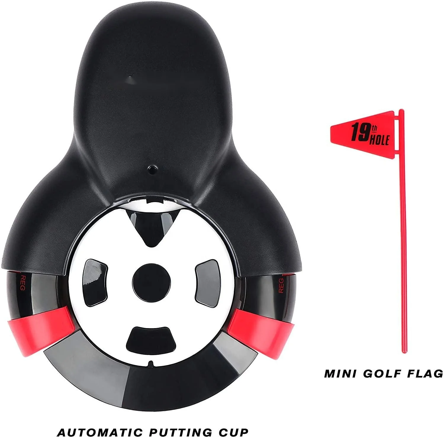 Golf Automatic Putting Ball Return Cup and Flag Putt Putter Plane Corrector Training for Indoor Outdoor Training Putter Practice