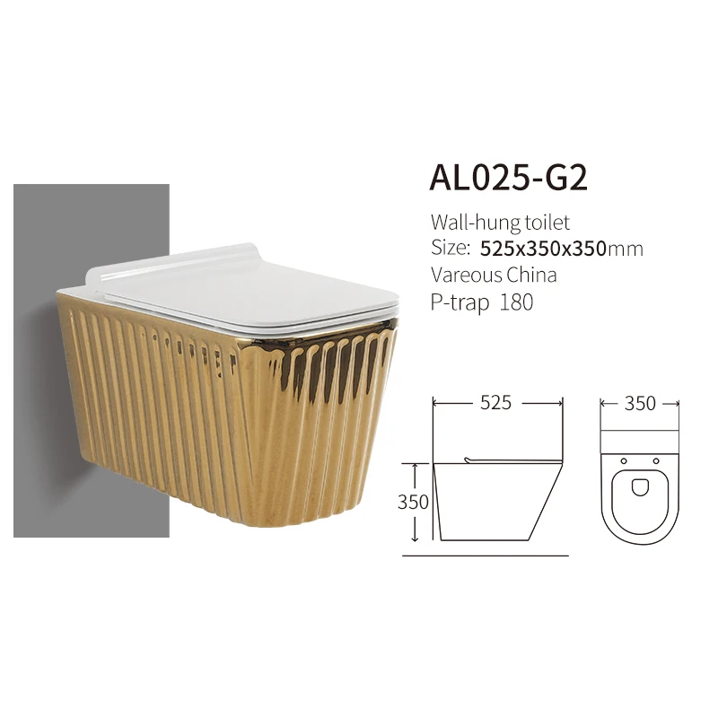 Сантехника золотого цвета для ванной комнаты керамический туалет золотой настенный унитаз