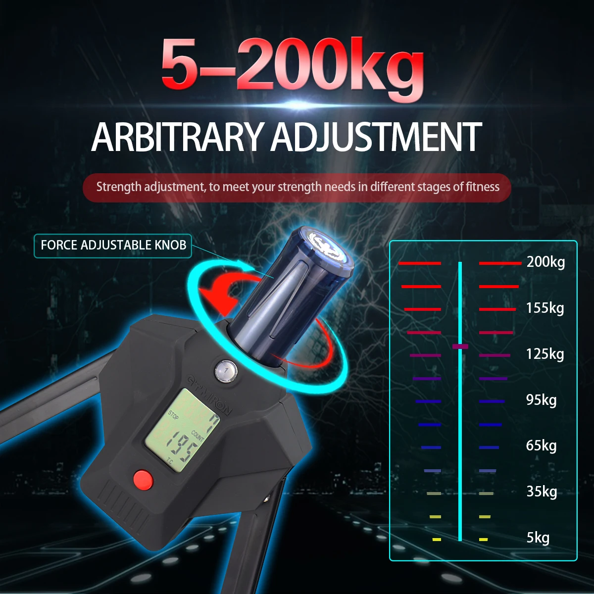  Adjustable Hydraulic Arm Strength Device Home Rod Male Fitness Exercises Muscle Training
