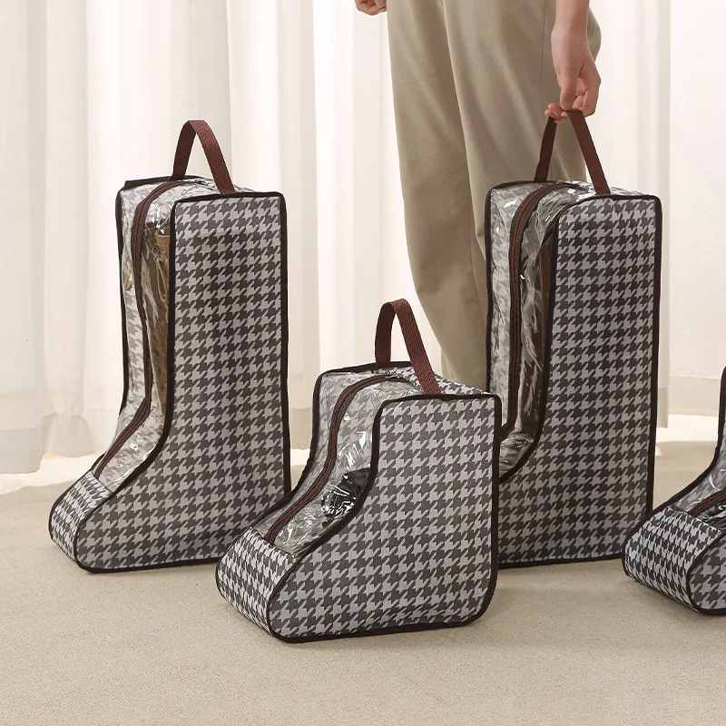 Portable Transparent Nylon Boot Protector Multi-Functional Dustproof Moisture-Proof Shoe Storage Bag Long Short Boot Coverage