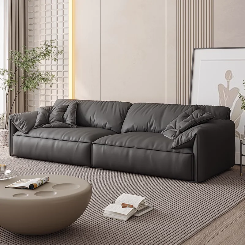 Wide Convertible Technology Leather  Microfiber 3-4 Seater Sofa Couch Living Room Furniture for Home Office CEFS036