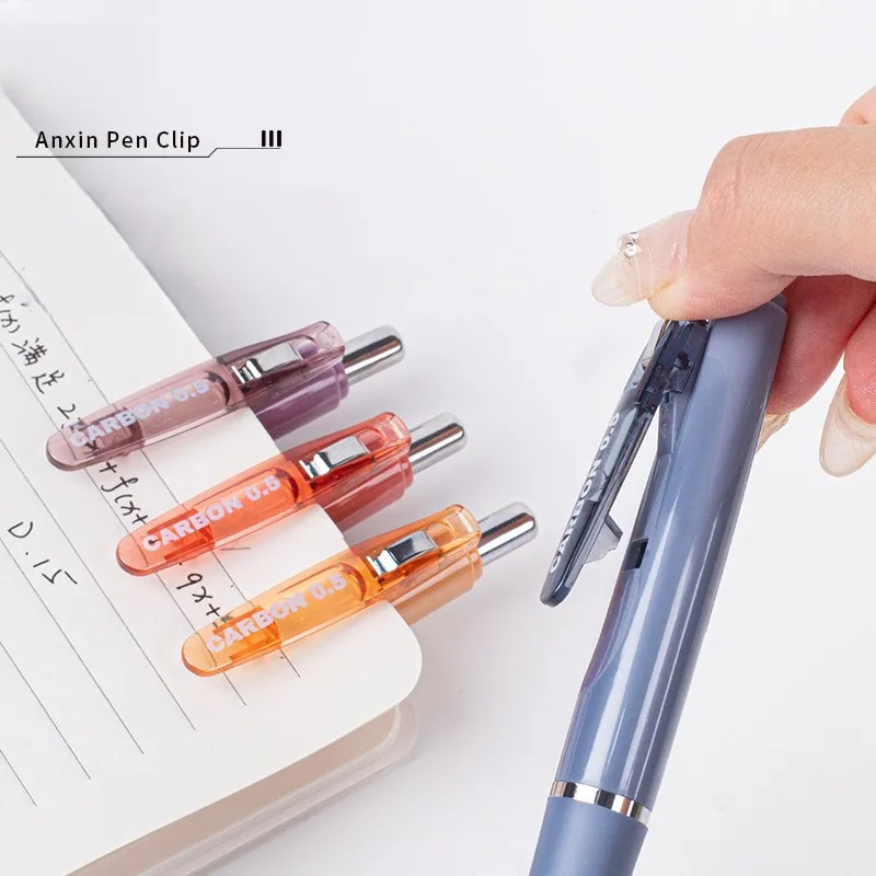 Colnk Carbon Large Capacity Retractable Gel Pen Low Center of Gravity Pure Copper Tip Student Exam Black Pen 0.5mm Signature Pen