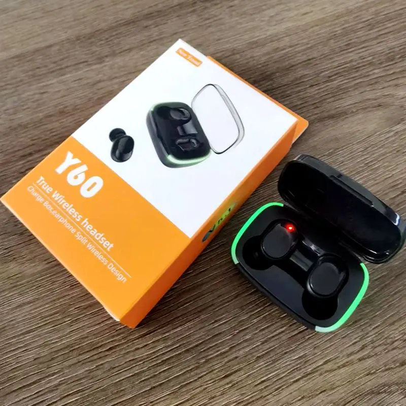 Y60 Tws Mini Fone Bt 5.1 Noise Cancelling Earbuds AI Voice Assistant Siri Colorful Breathing Lamp Gaming Wireless Earphones