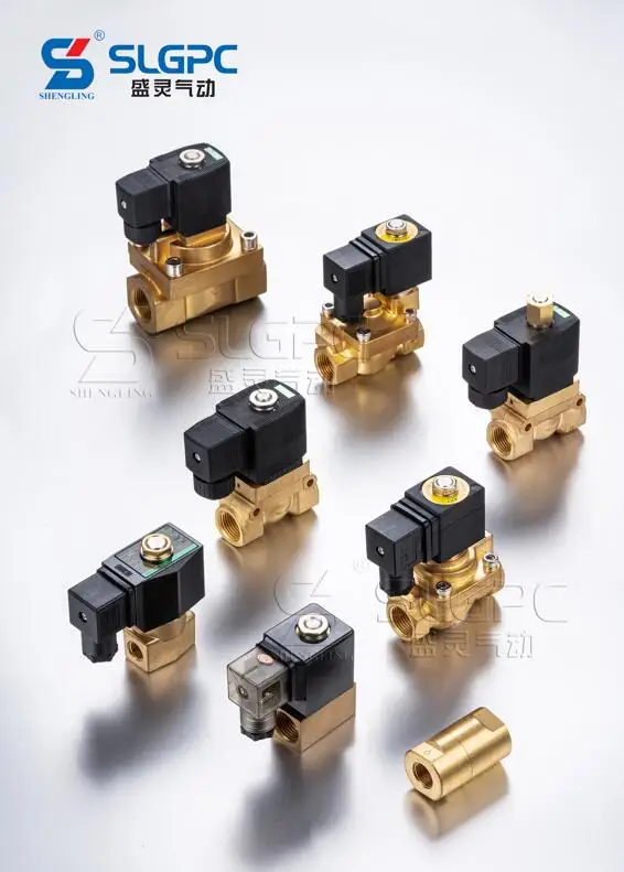 SLG321HP15B High-Pressure Solenoid Valve 1/2 inch Normally closed 220 Volt Max 50 Bar for Water Air Oil