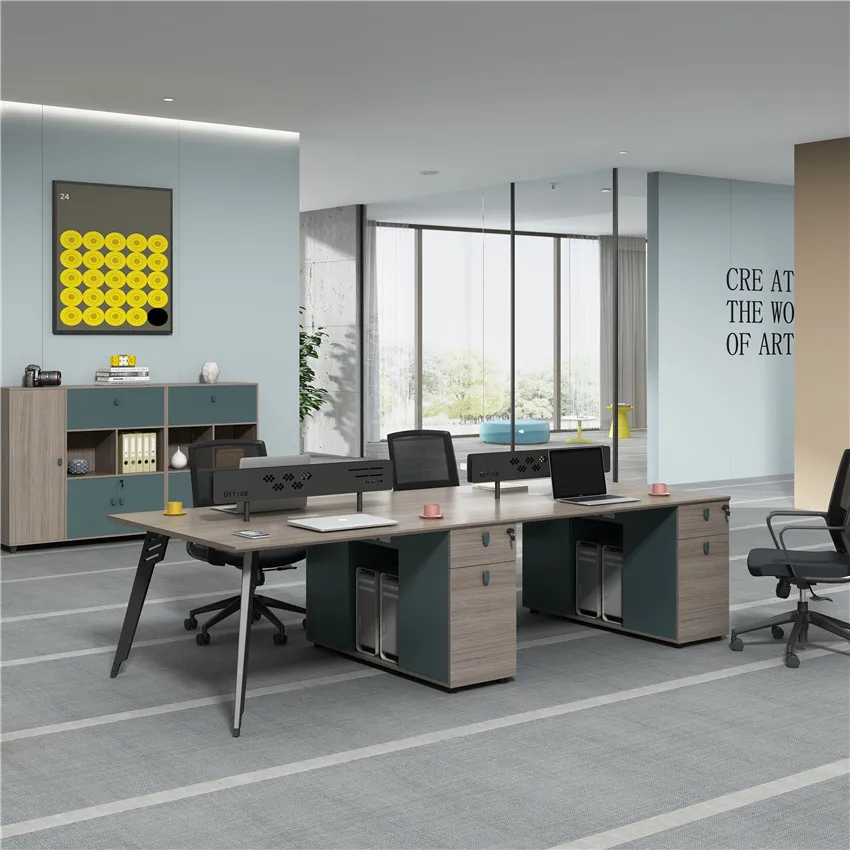 Commercial office furniture employee modular  double office desk workstation for 4 seats