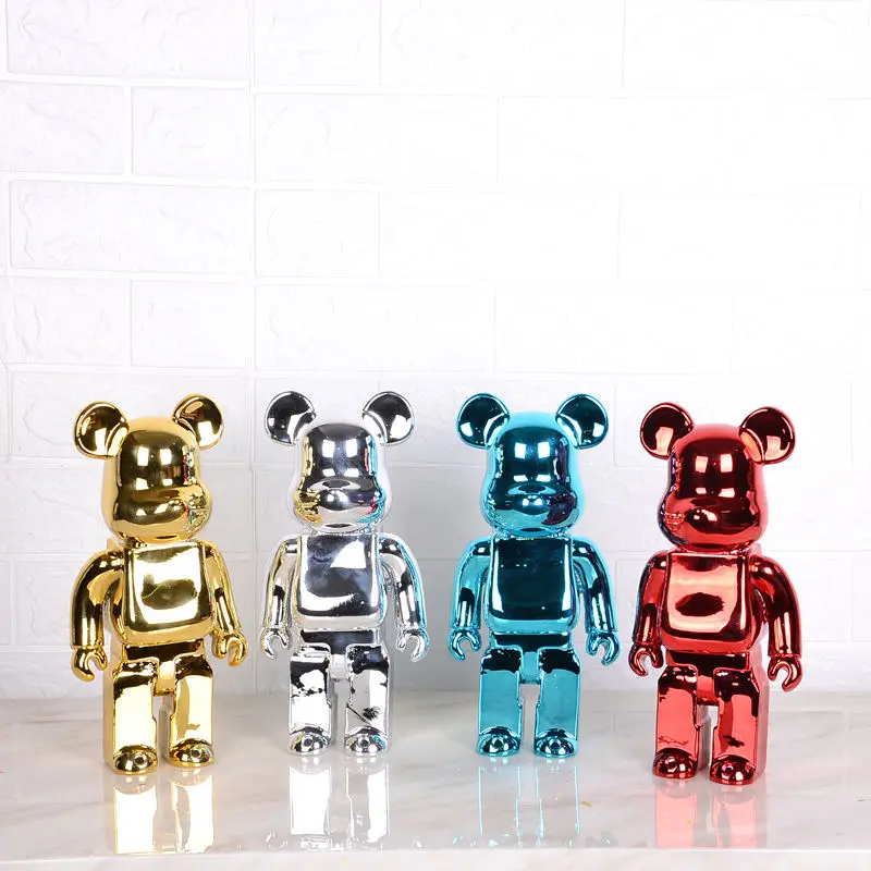 Artifacts Decor Modern Art Cartoon Resin Bear Brick Statue Model Bearbrick Fiberglass Sculpture Office Decor & Accessories