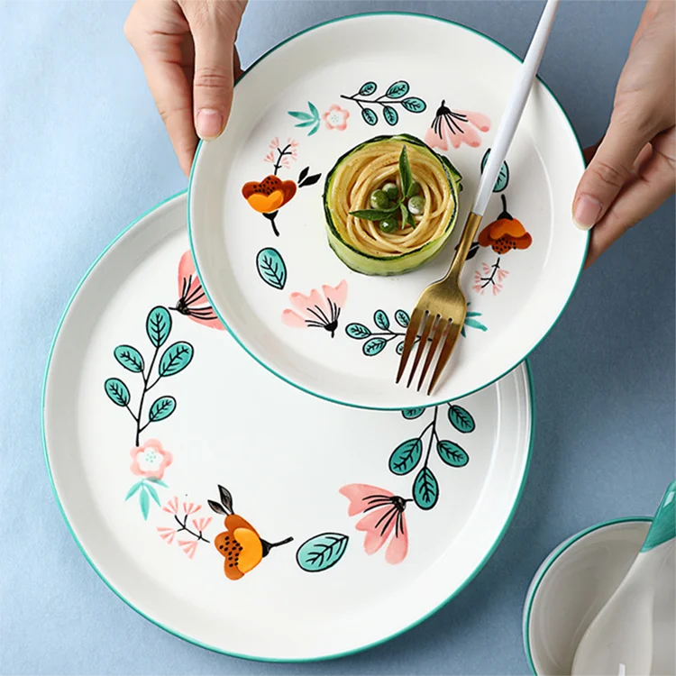 square hohemia japanese sushi tableware ceramic dinner set plate and cup set