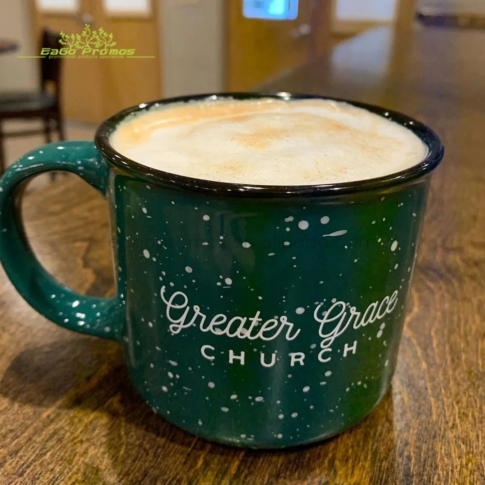 2024 2025 China Manufacturer Creative 15oz Custom Logo Specked Ceramic Campfire Mug for Picnic