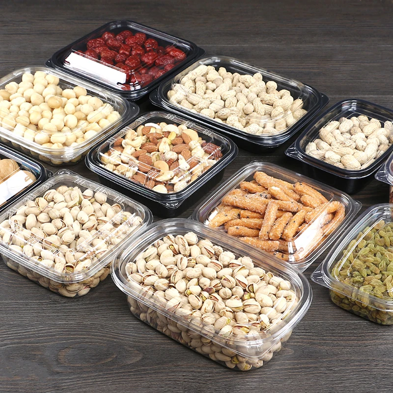 Transparent Biscuits and Cookies Snack Storage Container Plastic Packaging Food Box for Dry Fruit