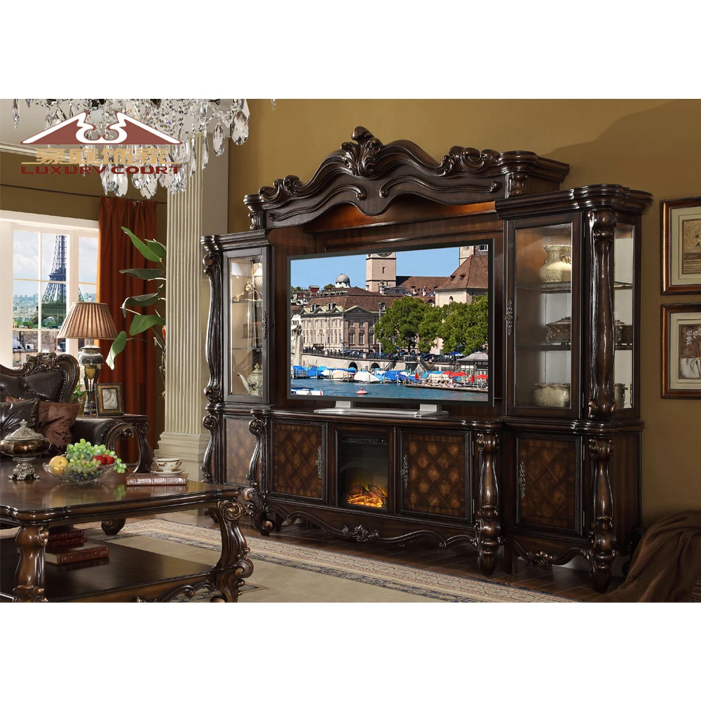 Longhao Wholesale European Luxury Living Room brown coffee antique Sofas Wooden Carved Fabric Cover Home Furniture Classic