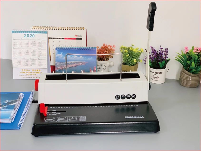 SG- T318 Desktop Manual Wire Book Binder Double Wire Book Binding Machine With Low Price