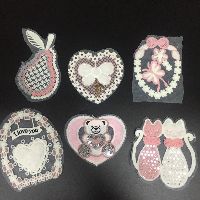 latest custom high quality 3D embroidery patches beaded sequin clothing applique