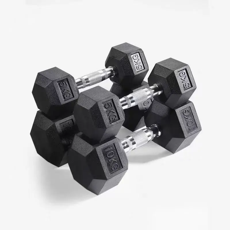 Wholesale rubber hex dumbbells 7.5 10 12.5 15 20 25 kg weight dumbell for bodybuilding