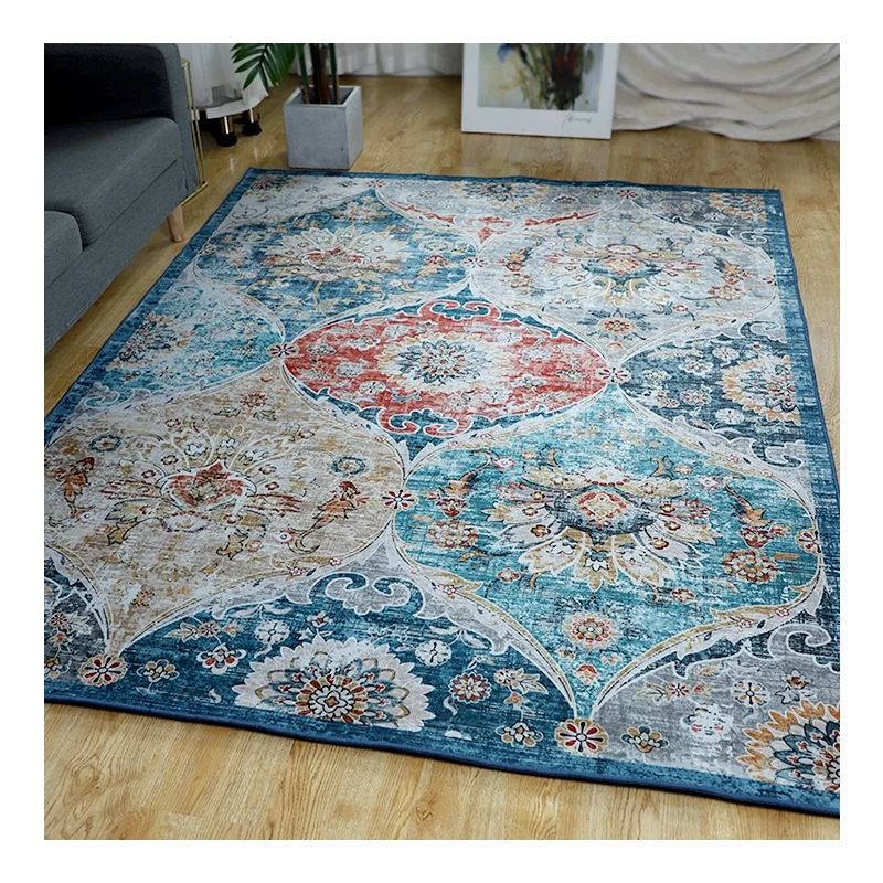 Custom Persian design with anti slip backing printed carpet for living room