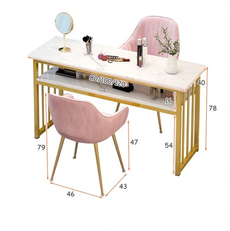 Portable Rustic Professional Led Mabrle Pink Polish Set Salon Furniture Cheap Metal Nail Table