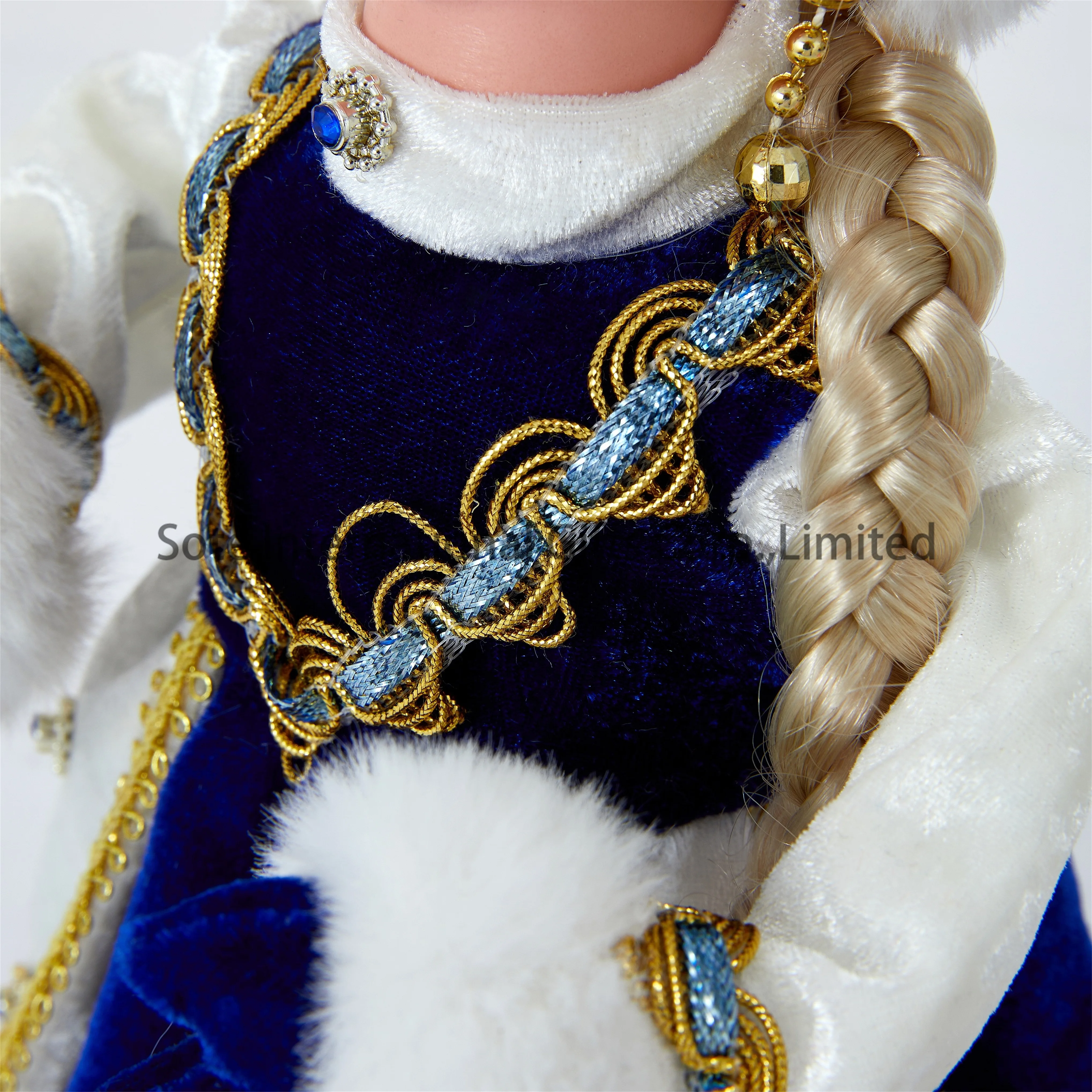 SOTE Handmade Blue White Russia Electric Snow Girl Plush Toy Standing Musical Dancing Snow Maiden Dolls Indoor Russian New Year