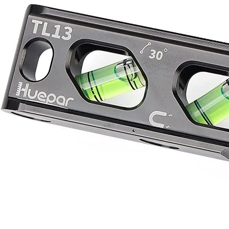 Huepar Torpedo Level, Magnetic Conduit Level with 4 Vials, 6.2 inch Aluminum Alloy Construction Spirit Level