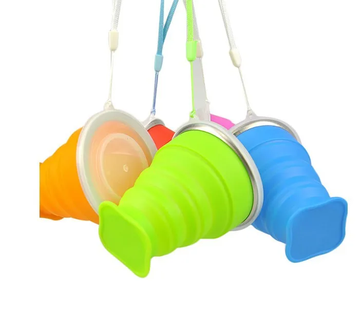 Bpa Free Foldable Silicone Drinking Cup Travel Silicone Folding Collapsible Cup for Travel Outdoor Camping