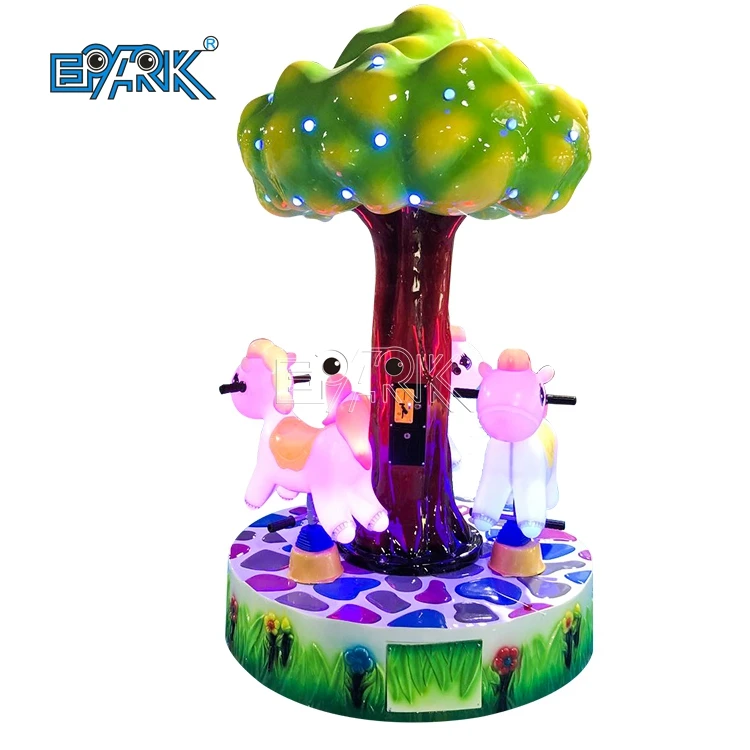 Coin Operated Kid Games Tree Carousel for 3 Players Kiddie Rides Game