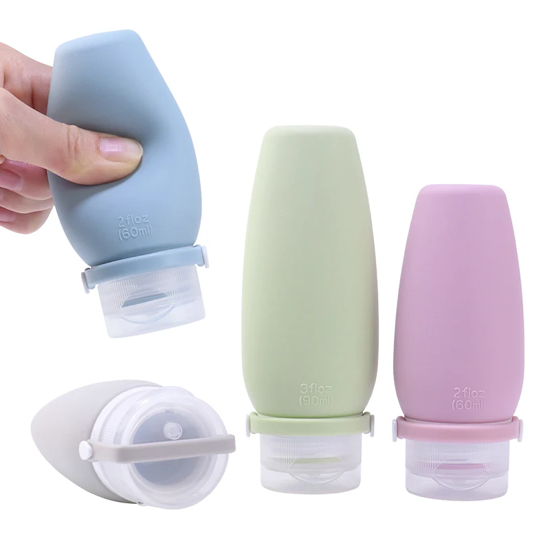 Travel Essentials Refill Squeeze Silicone Bottles Set Shampoo Tube Shower Gel Lotion Bottle Washing Kit with Travel Spray Bottle