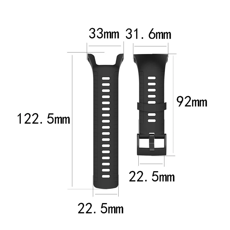 official silicone rubber sport watch strap band replacement for suunto watch 5