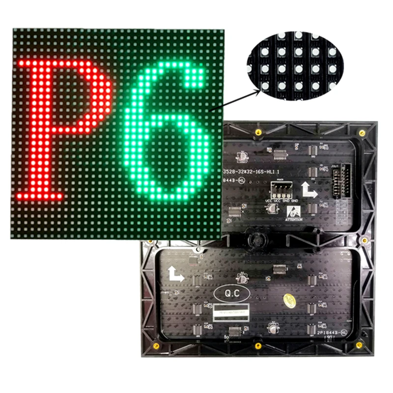 P6 Outdoor LED Module Full Color 3IN1 192x192mm 32x32 dots 1/8 Scanning  Matrix Panel Waterproof   LED Screen Module